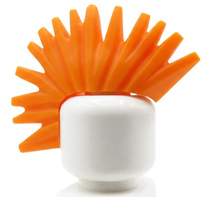 Włosy dla figurki LEGO, irokez w kolorze pomarańczowym