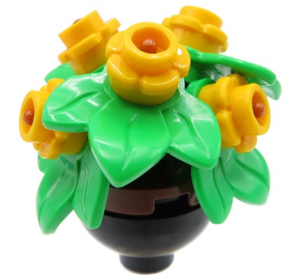 Fleurs jaunes dans un pot - fabriquées à partir de pièces LEGO