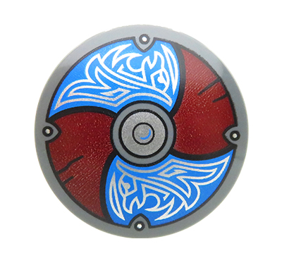 Accéder au produit Bouclier viking LEGO® – rond, bordeaux et bleu
