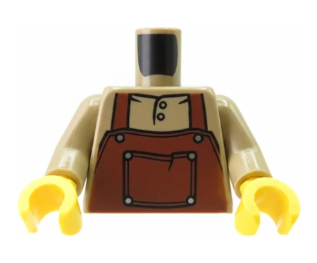 torse figurine LEGO tablier marron haut beige foncé