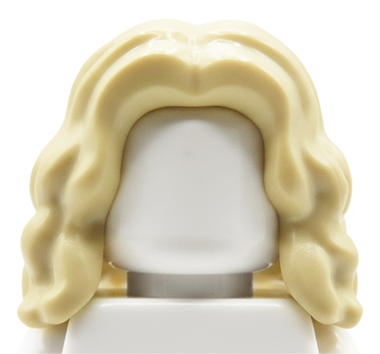Włosy minifigurki LEGO damskie, blond, falowane, do ramion, z przedziałkiem na środku