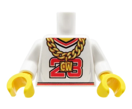 Tors LEGO custom – sportowa koszulka, złoty łańcuch, customowy nadruk UV od Extra Extra Bricks