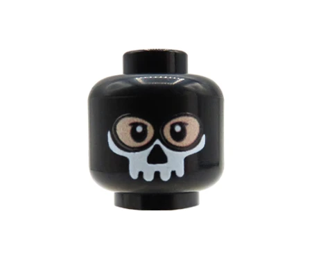 Główka LEGO custom - czarna kominiarka / balaklava/ maska Ghost, cielista twarz męska - customowy nadruk UV