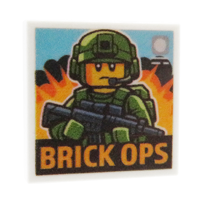 Zum Produkt Shooter-Spiel „Brick Ops“ – Custom Druck auf LEGO® Fliese (2x2)