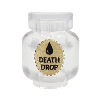 Custom LEGO® Zaubertrank – transparente „Death Drop“ Phiole mit custom UV-Druck