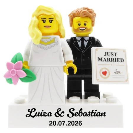 Personalizowane figurki LEGO® Młoda Para - personalizowany prezent ślubny / pamiątka ślubna dla Młodej Pary