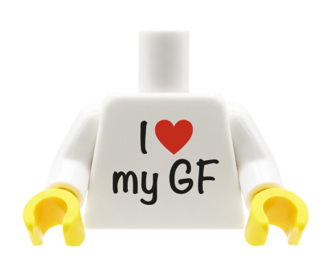 Zum Produkt Minifigur-Torso (I love my GF) – Custom-Druck auf LEGO® Torso