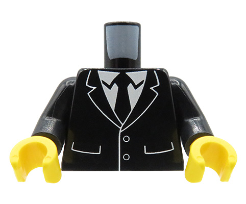 Zum Produkt Minifigur-Torso (Schwarzes Sakko) – Custom-Druck auf LEGO® Torso