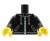 Custom LEGO Torso – schwarzer Kapuzenpullover mit Reißverschluss