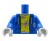 Tors LEGO custom - Zombie - niebieska bluza i źółta koszulka z rozdarciami plamami krwi, szare dłonie