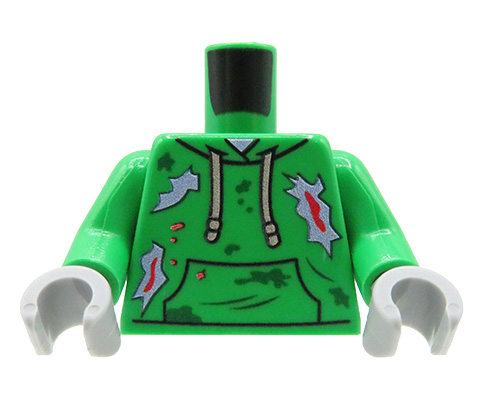 Przejdź do produktu Tors figurki (Zombie, porwana bluza zielona) – Custom nadruk na torsie LEGO