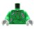Tors LEGO custom - Zombie - zielona bluza z kapturem z rozdarciami i plamami krwi, szare dłonie