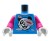 Custom LEGO Torso – Zombie – buntes T-Shirt mit Panda, Rissen und Blutflecken, graue Hände