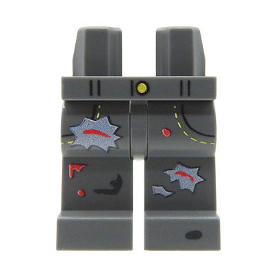 Zum Produkt Minifigur-Beine (Zombie, zerrissene graue Hose) – Custom-Druck auf LEGO® Beinen