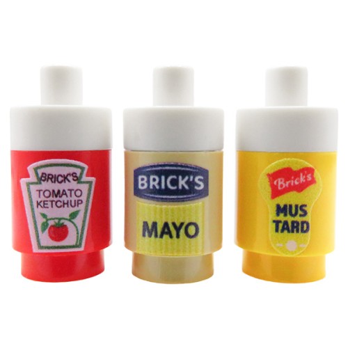 Przejdź do produktu Zestaw sosów (ketchup, musztarda, majonez) - Custom nadruk na częściach LEGO