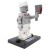Custom LEGO Undead Chef Minifigur – Zombie-Koch mit Hackbeil auf einem Präsentationsständer, Seitenansicht