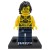 Custom LEGO Minifigur Inkhead – Tattoo-Fan auf einer Standplatte, Vorderansicht
