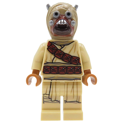 Mini figurka LEGO Star Wars Tusken Raider, ukośny pas przerzucony przez ramię