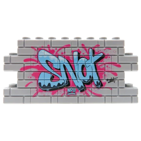 Custom LEGO – Graffiti Snot (blau) – mit personalisiertem Druck auf 18 grauen LEGO® Steinen von Extra Extra Bricks