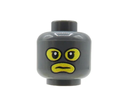 Custom lego główka figurki szara kominiarka baclava, żółta twarz