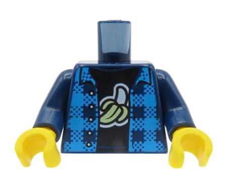 Torse de figurine LEGO - chemise à carreaux bleu foncé