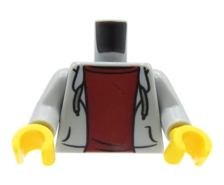 Tors figurki LEGO szara rozpięta bluza z kapturem, bordowa koszulka