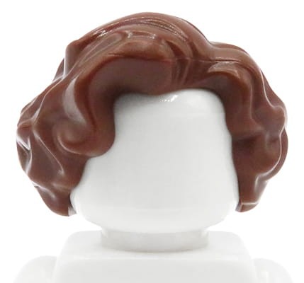 Włosy figurki LEGO damskie, brązowe, półdługie, falowane
