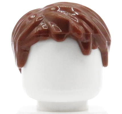 Włosy figurki LEGO męskie, krótkie, w kolorze brązowym