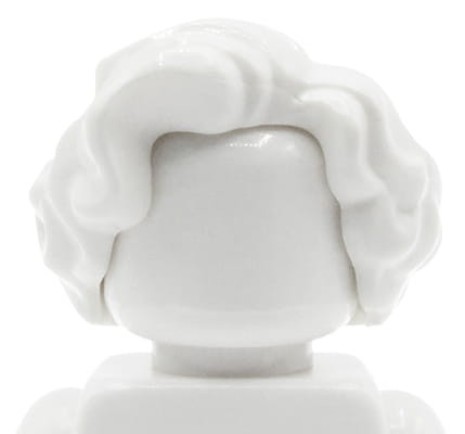 Włosy figurki LEGO damskie, białe, półdługie, falowane