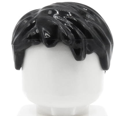 Włosy figurki LEGO męskie, czarne, krótkie