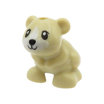 LEGO Friends chomik / mysz w kolorze piaskowym z czarnymi oczami i białym pyszczkiem