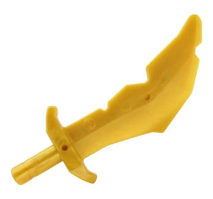 Zum Produkt LEGO Schwert / Krummsäbel mit gezackter Schneide - Perlgold