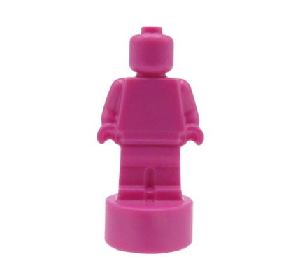 LEGO trofeum / statuetka / figurka w kolorze ciemnym różowym
