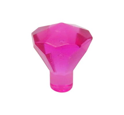 LEGO kryształ / diament w kolorze przezroczystym ciemnym różowym