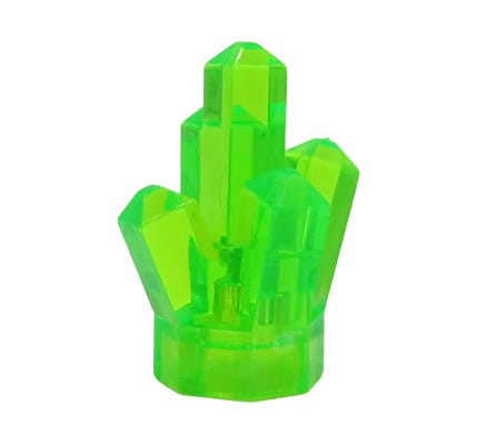 LEGO kryształ w kolorze przezroczystym jasnym zielonym