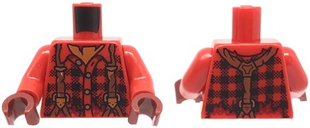 LEGO tors figurki - czerwona koszula w kratę, szelki