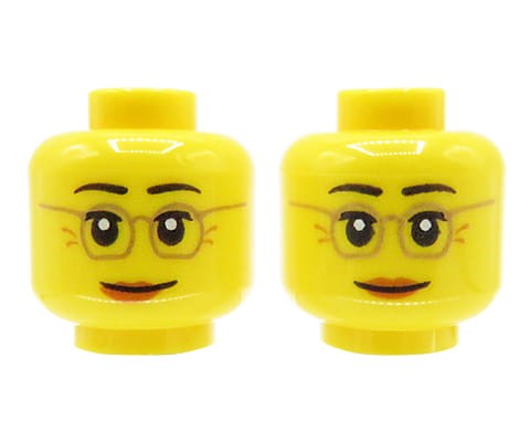 Zum Produkt LEGO Minifigurenkopf - Frau / Großmutter, Brille