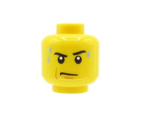 Zum Produkt LEGO Minifigurenkopf - Mann, Schweißtropfen