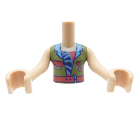Tors figurki LEGO Friends oliwkowy żakiet bez rękawów z różowym paskiem