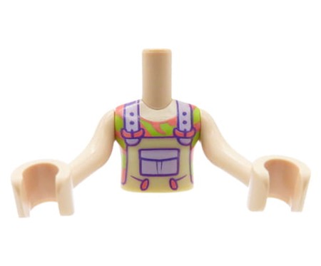 Tors figurki LEGO Friends piaskowe ogrodniczki z lawendowymi paskami i duża kieszenią