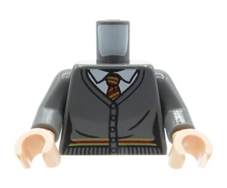 LEGO tors figurki - szary sweter na guziki, koszula, krawat