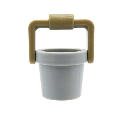 LEGO wiadro / wiaderko w kolorze jasnym szarym z rączką