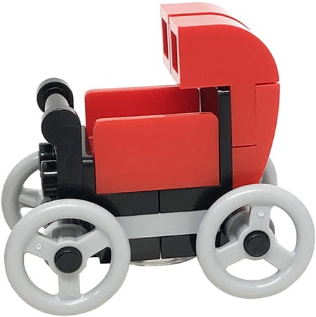 Przejdź do produktu Wózek dziecięcy dla niemowlaka - z klocków LEGO, czerwony