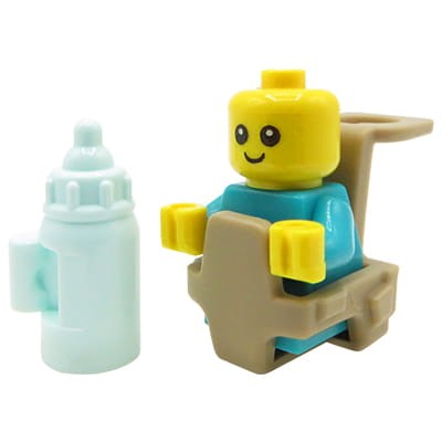 Zum Produkt LEGO City Minifigur - Baby / Kleinkind mit Babytrage und Flasche