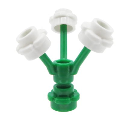 LEGO kwiaty w kolorze białym na zielonych łodygach