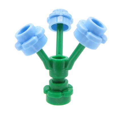 LEGO kwiaty - jasne niebieskie na zielonych łodygach