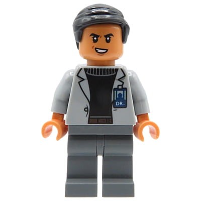 Min ifigurka LEGO Jurassic World naukowiec Doktor Wu