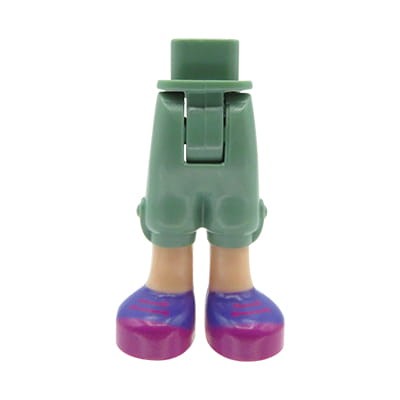 Nogi figurki LEGO Friends spodnie piaskowe zielone i fioletowe trampki