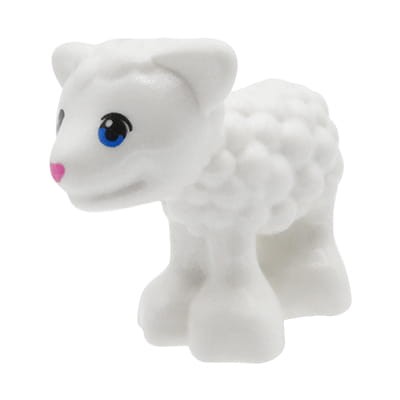LEGO Friends owieczka /baranek / owca w kolorze białym z niebieskimi oczami