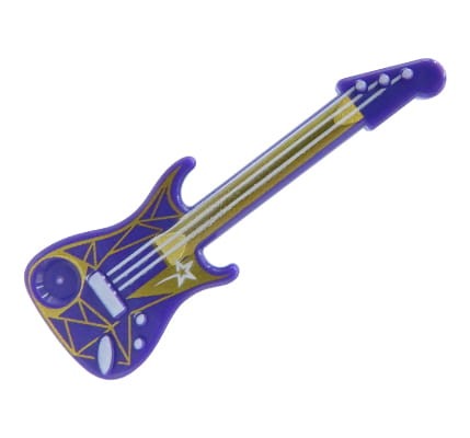 LEGO gitara elektryczna fioletowa ze złotymi elementami